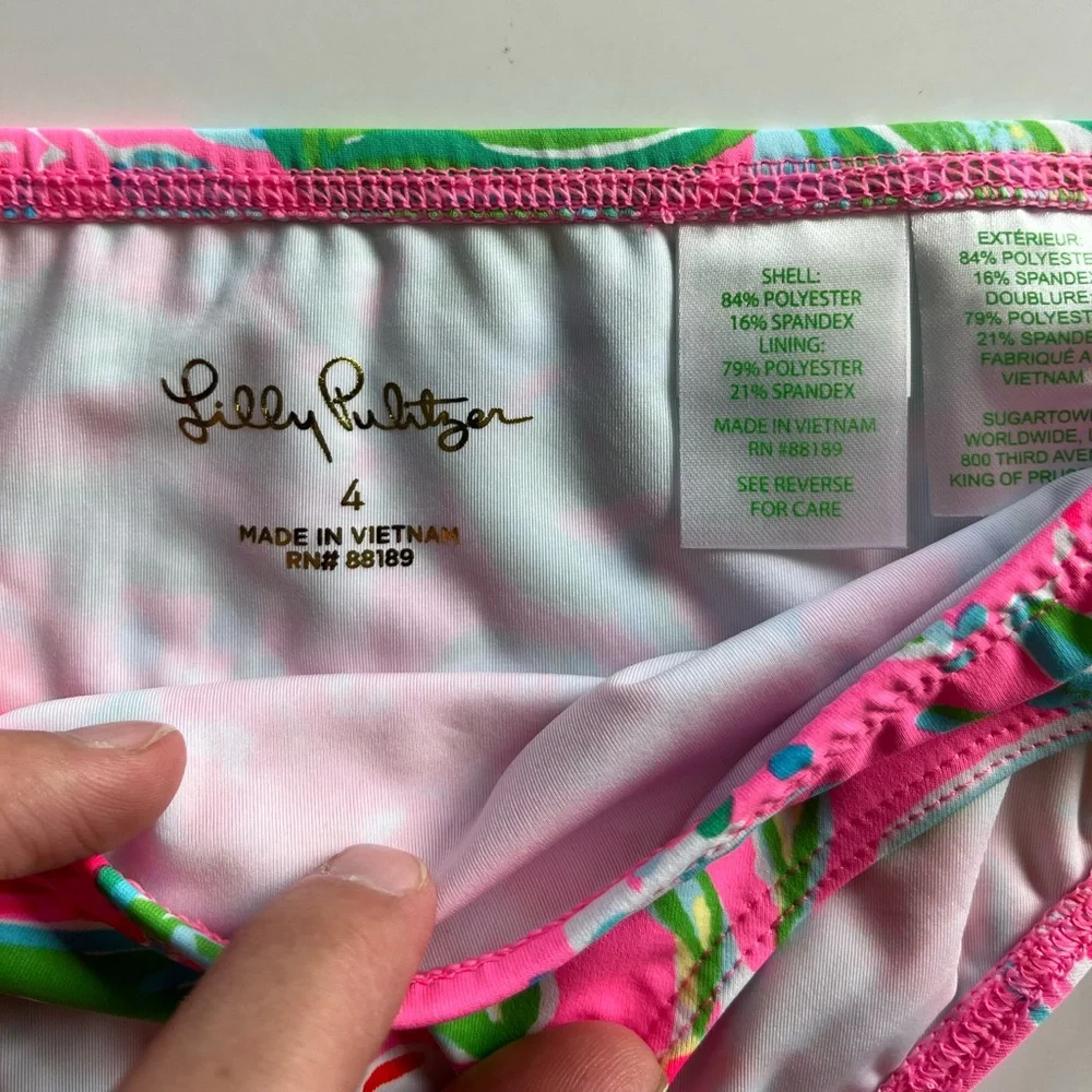 Lilly Pulitzer Girls 4 Journey to the Jungle Floral Bikini Bottom UPF 50‎ Pink